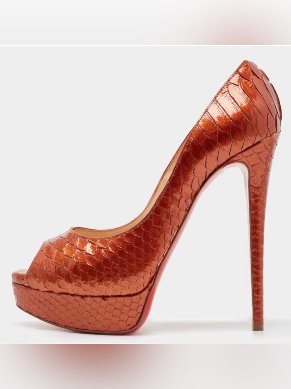 Christian Louboutin Dark Orange Python Lady
